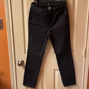 Leopard print black jeans